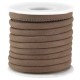 Gestikt leer imitatie 6x4mm Natural dark brown
